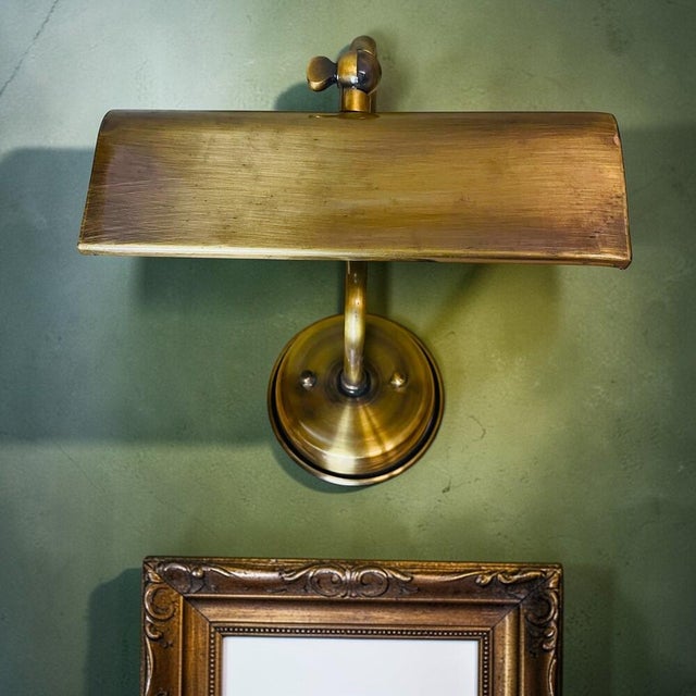 Industrial Industrial Style Aged Brass Adjustable Wall Art Picture Light, 1990s For Sale - Image 3 of 10