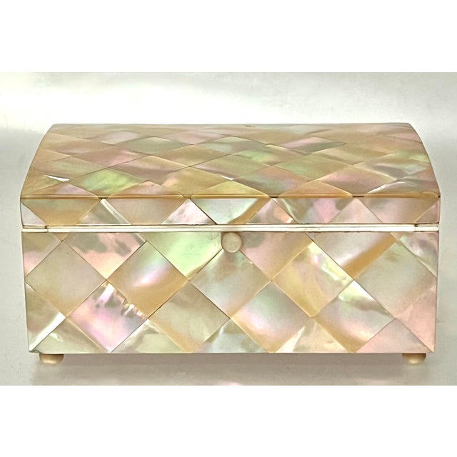 19th Century Domed Victorian Shell Marquetry Box For Sale - Image 11 of 14