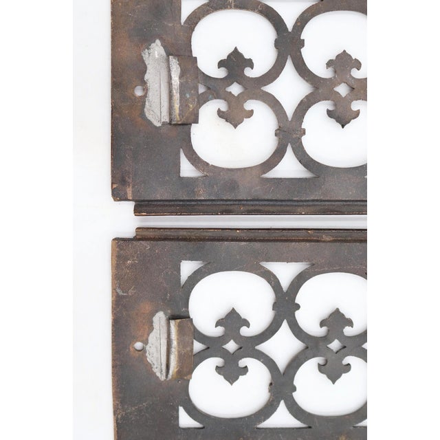 Pair of Reclaimed 14.5 In. Bronze Wall Register Grills For Sale - Image 6 of 6