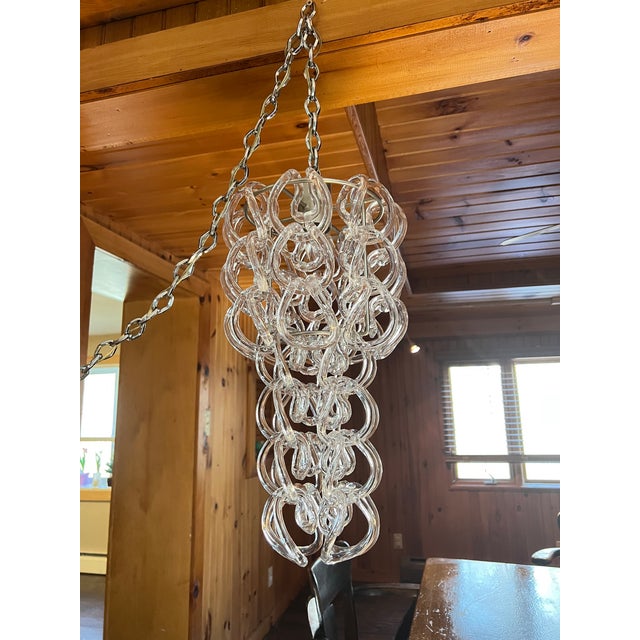 Vintage 1960s Giogali Angelo Mangiarotti Mid-Century Modern Murano Blown Glass Chain Chandelier For Sale - Image 13 of 13