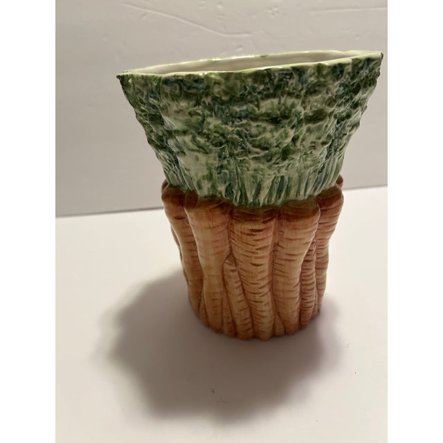 Italian Late 20th Century Carrot Majolica-Style Vase For Sale - Image 3 of 11