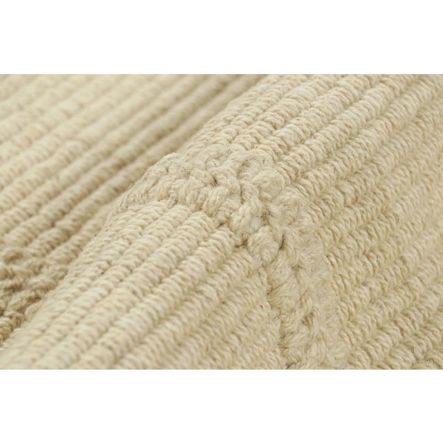 Textile Rug & Kilim’s Contemporary Kilim in Cream White Textural Stripes For Sale - Image 7 of 8