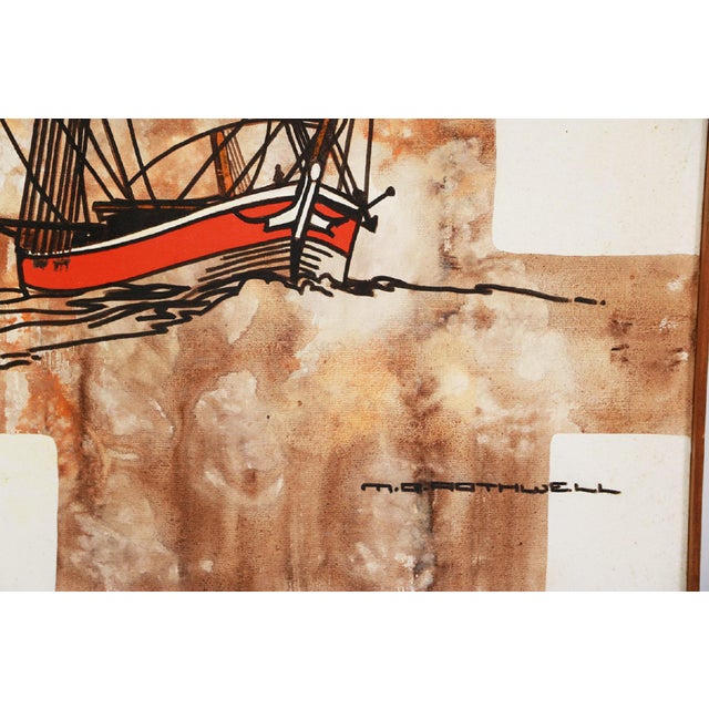 Mid Century Abstract Expressionist Oil Painting Signed Lower Right M. Q. Rothwell. This is absolutely gorgeous, original...