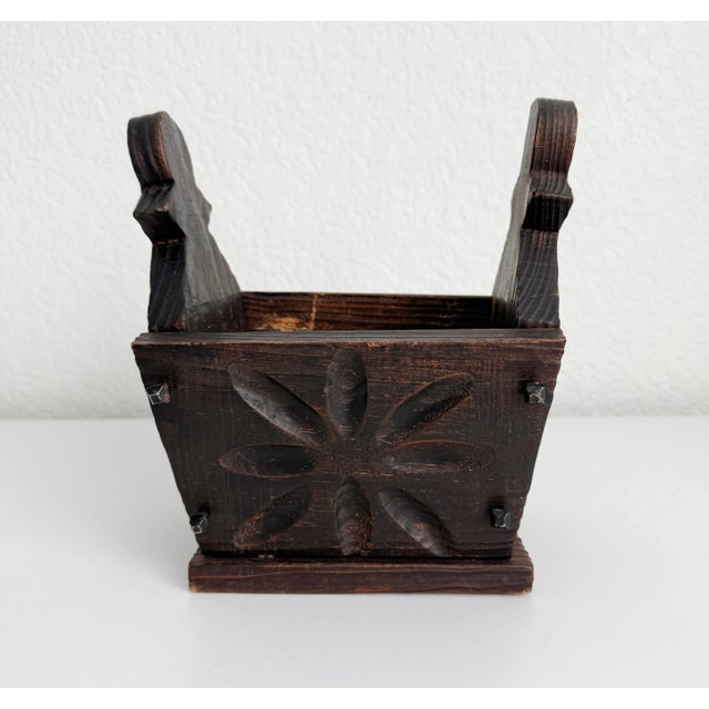 Spanish Revival 1970s Spanish Revival Wood Catchall Box For Sale - Image 3 of 11
