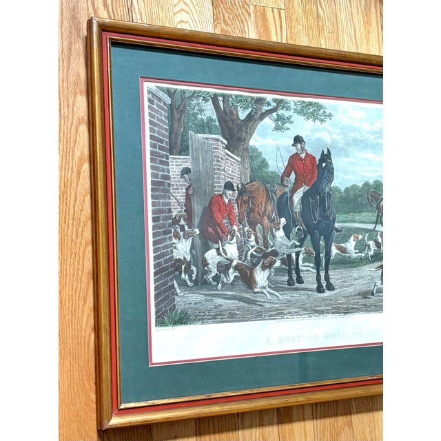 Ralph Lauren Late 19th Century Edward Gilbert Hester (1843-1903) English Framed Colored Engraving Hunt Scene For Sale - Image 4 of 5