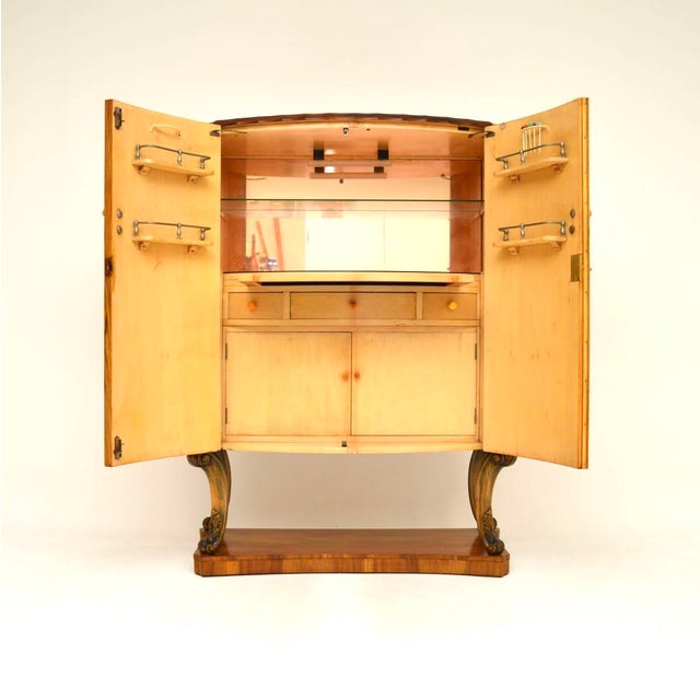 Art Deco Burr Walnut Cocktail Cabinet from Harry and Lou Epstein, 1920s For Sale - Image 3 of 11