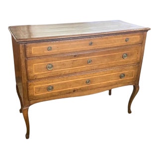 18th Century Italian Walnut Inlaid Commode / Chest of Drawers For Sale