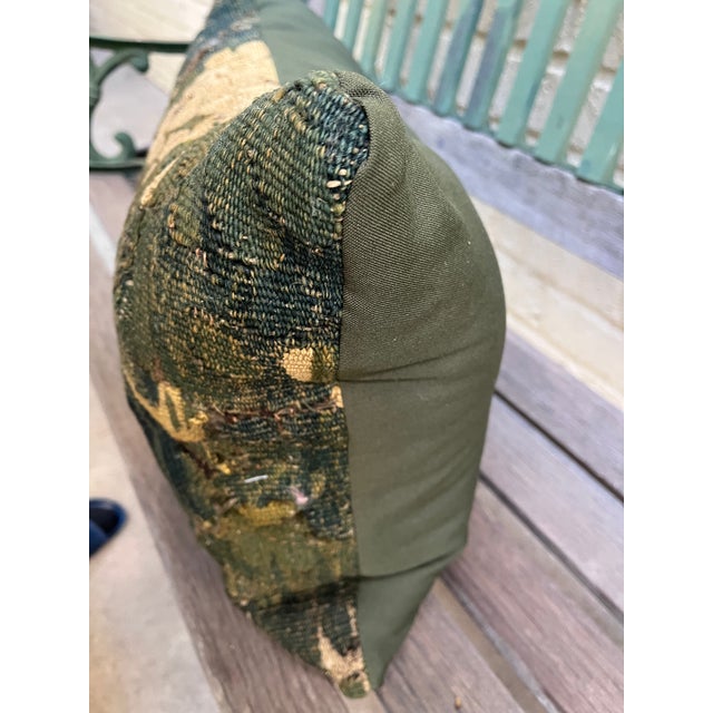 Textile A Large 18th Century Pillow With Verdure Tapestry For Sale - Image 7 of 7