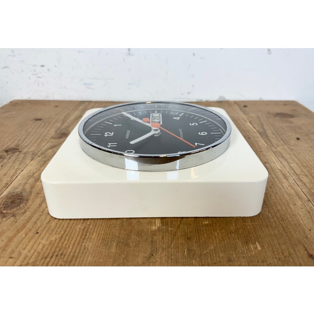 Vintage White Bakelite Chronoquartz Wall Clock from Kienzle International, 1970s For Sale - Image 13 of 16