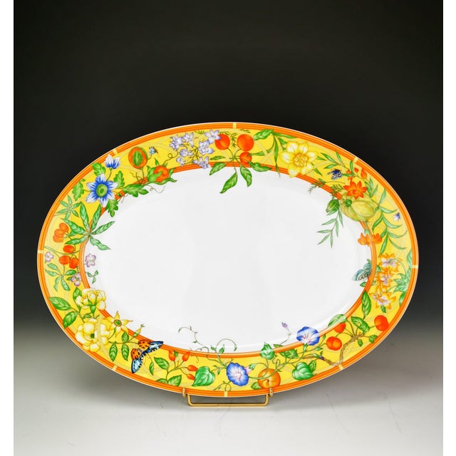 Large oval serving platter from the "La Siesta" collection, produced by Hermès, France, based on a design by contemporary...
