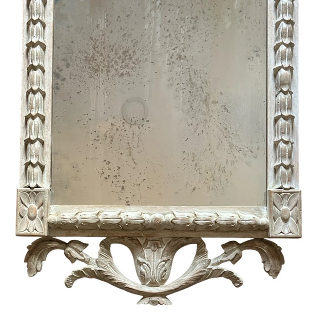 Rustic European Hand-Carved Cerused Pickeled Wood Eagle Crest Mirror by Chapman, Made in Spain — Circa 1970s For Sale - Image 3 of 11