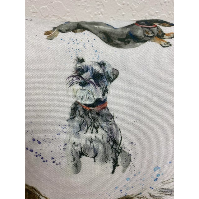 Textile 16"Square Pillow Depicting Gleeful Dogs of Various Breeds Engaging in Activities- Made in Uk. For Sale - Image 7 of 10