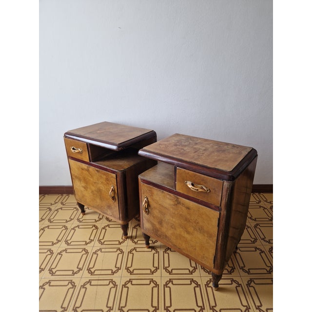 Art Deco Burl Bedside Tables, 1930, Set of 2 For Sale - Image 6 of 17