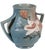 Art Deco Mid 20th Century Roseville Pottery Magnolia Pattern Handled Vase 91-8" For Sale - Image 3 of 7