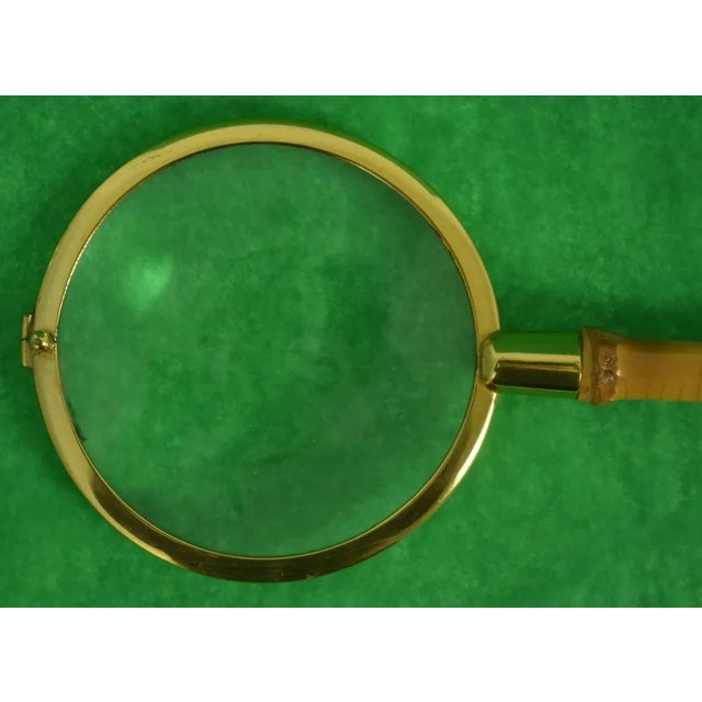 Vintage Bamboo Magnifying Glass Sz: 9 3/4"L x 4"W