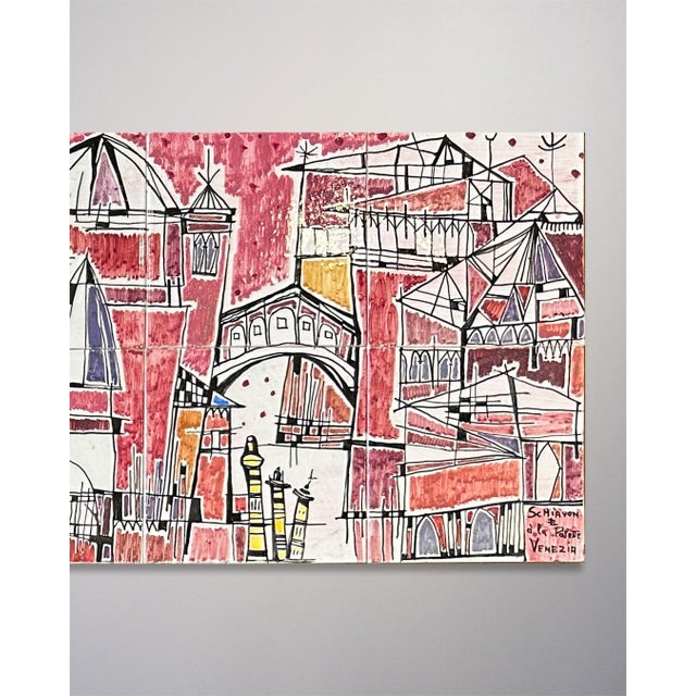 1950s Elio Schiavon Mid-Century Venezia Ceramic Tiles 48×16 For Sale - Image 5 of 6