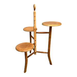 Mid-Century Bamboo Plant Stand/Side Table