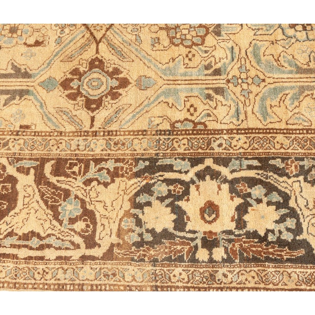 Textile Authentic Persian Bidjar Botanic Handmade Wool Rug For Sale - Image 7 of 9