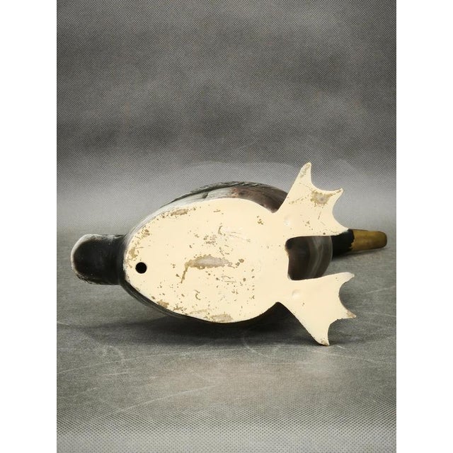 Silver Vintage French Hand Painted Cast Brass Duck Sculpture, 1960s For Sale - Image 8 of 9