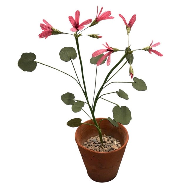 Metal Pair of Artisan Flowers For Sale - Image 7 of 12