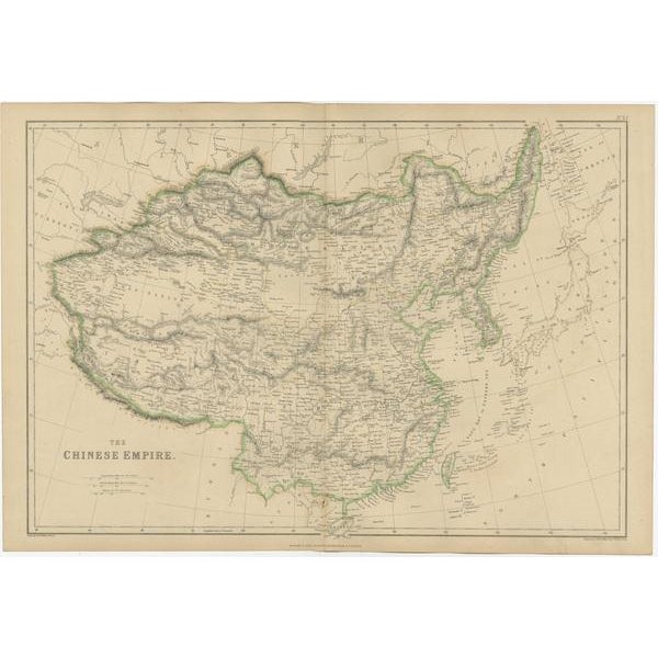 Antique Map of the Chinese Empire by W. G. Blackie, 1859 For Sale - Image 4 of 6