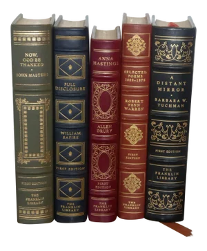 First Edition Leather Books by Warren, Drury, Safire, Masters & Tuchman - Set of 5