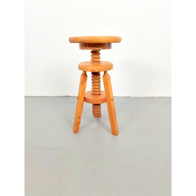 Vintage Architect's Corkscrew Stool in Pine, 1960s For Sale - Image 9 of 9