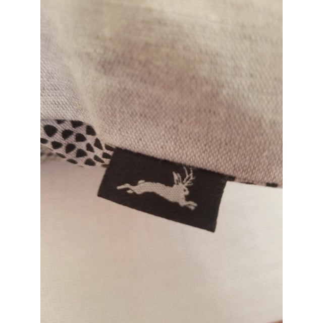 Screen Printed Linen Pillow For Sale - Image 4 of 5