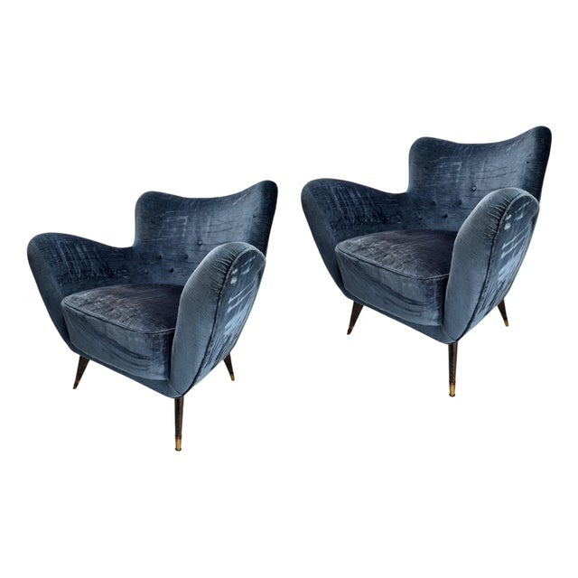 Set of Mid-Century Armchairs in the style of Guglielmo Veronesi, Italy, 1950s For Sale