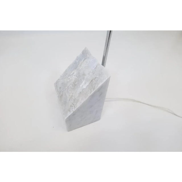 White Mid-Century Marble & Steel Floor Lamps from Bergboms, 1970s, Sweden, Set of 2 For Sale - Image 8 of 13