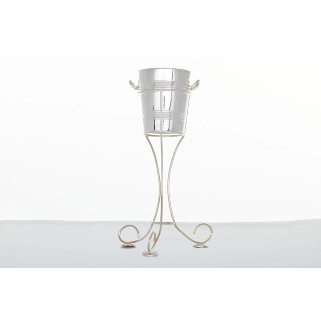 Vintage English Silverplate Barware Wine Cooler / Stand For Sale - Image 10 of 11