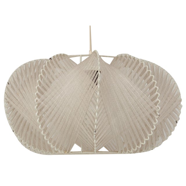 Mid-Century Metal Wire and Yarn Pendant Lamp, 1960s For Sale