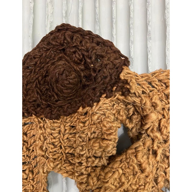 Brown Handmade Organic Fiber Wall Tapestry For Sale - Image 8 of 9