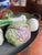 Mid-Century Modern Set of 6, Vintage Ceramic Vegetable and Metal Basket Set For Sale - Image 3 of 11