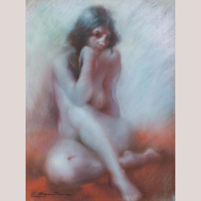 Seated Female Nude Study, 1980s, Pastel For Sale - Image 8 of 8