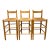 1970s Set of 3 Danish Modern Style Oak Counter Stools With Rush Seats For Sale