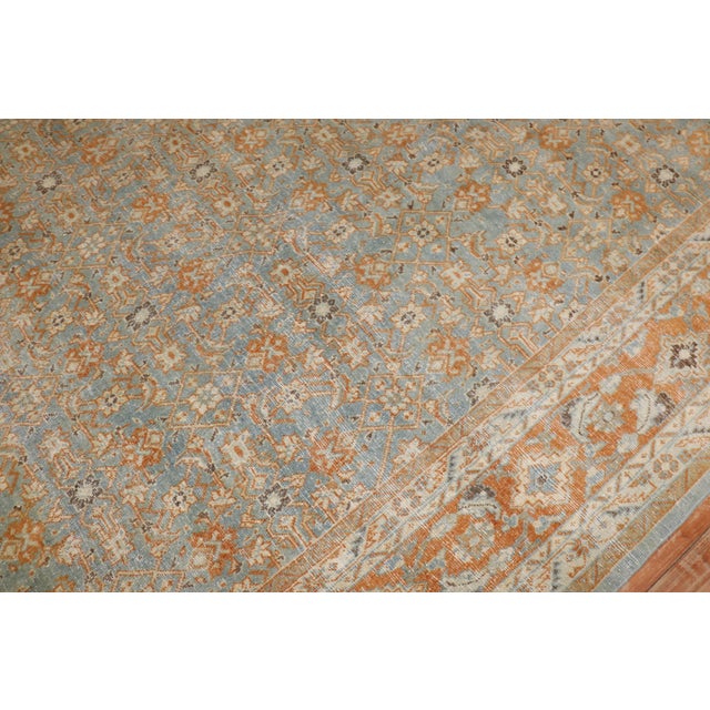 Orange Antique Zabihi Collection Persian Tabriz Blue Orange Rug - 10'4" x 14'6" For Sale - Image 8 of 8