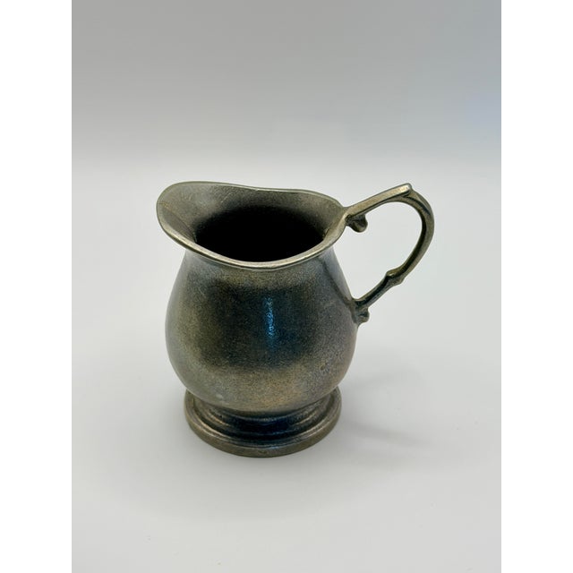 Vintage Wilton Armetale Pewter Creamer & Sugar Bowl Set – Made in Usa Minimalist Serveware Duo For Sale - Image 4 of 6