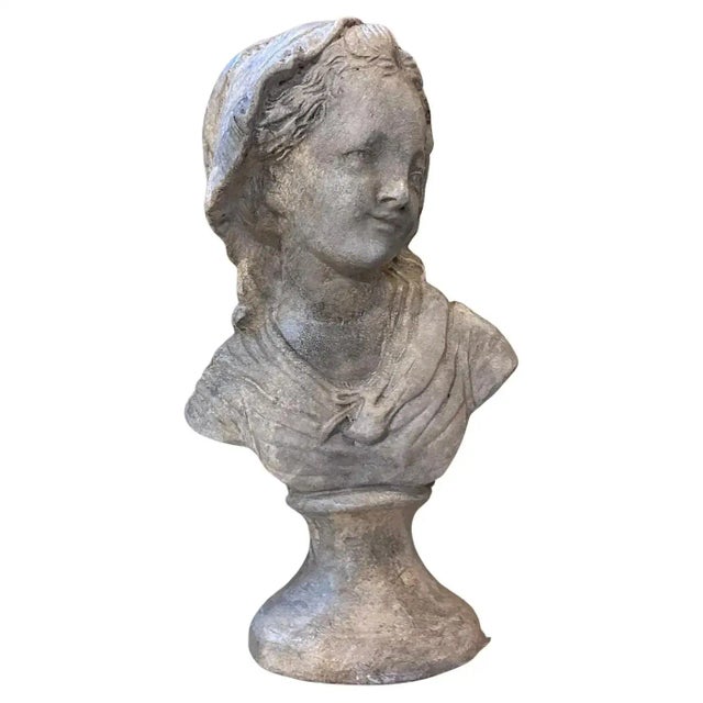 1930s Terracotta Sicilian Sculpture of a Young Girl For Sale - Image 13 of 13