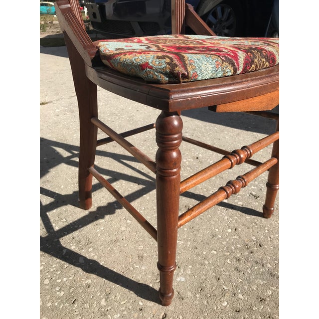 Late 19th Century Late 19th Century Pair of Vintage Victorian Wooden Chairs For Sale - Image 5 of 12