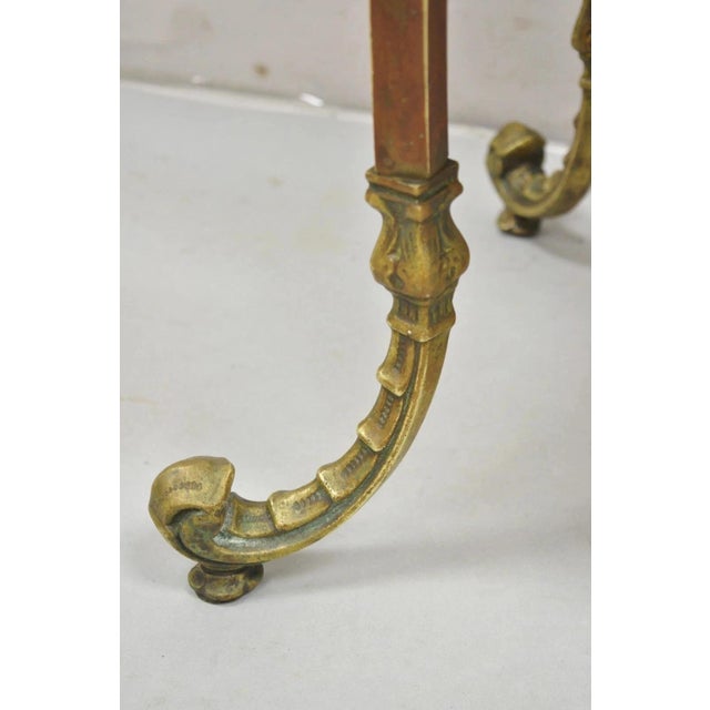 Metal Antique French Victorian Bronze 2 Tier Onyx Stone Plant Stand Accent Side Table For Sale - Image 7 of 15