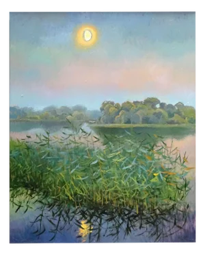 Zita Sudnika, Moonlight, Oil on Cardboard