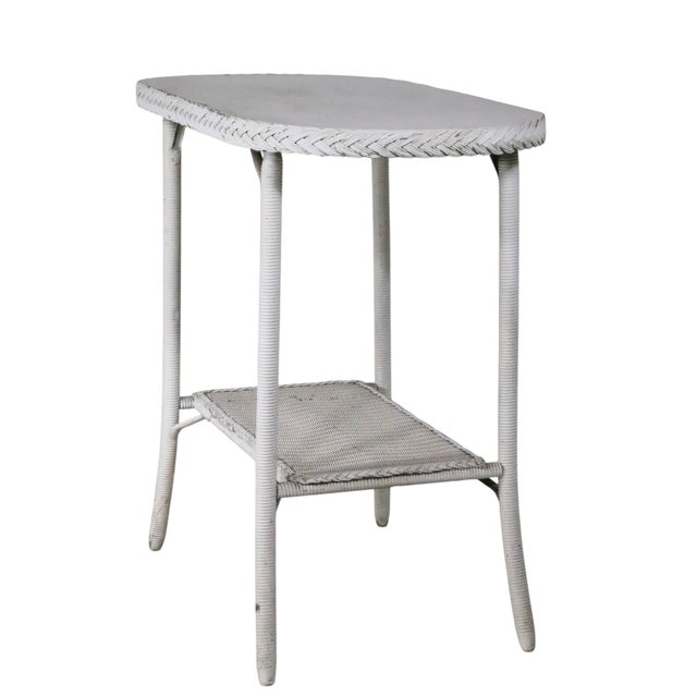 Vintage Oval White Wicker Table Att. To Lloyd Loom C 1930/50's For Sale - Image 12 of 12