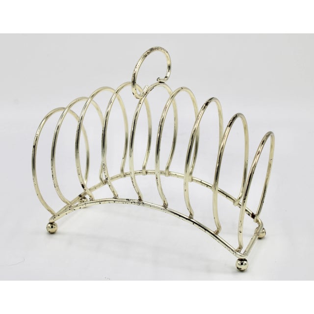 1940s Vintage English Silverplate Toast Rack / Letter Holder For Sale - Image 10 of 10