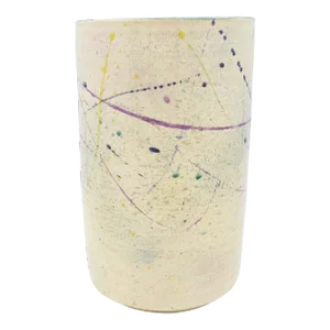 Ted Saito Studio Pottery Abstract Tall Vase 1983