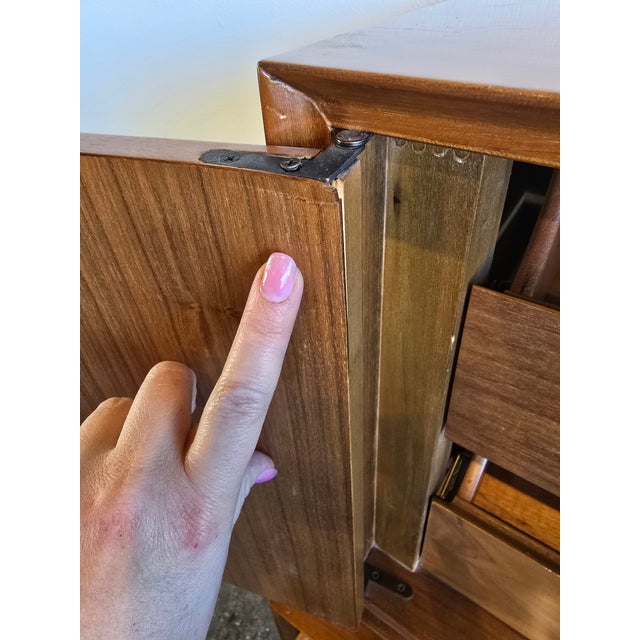 Wood 1960s Merton Gershun Walnut Tall Dresser Chest, Attributed For Sale - Image 7 of 12