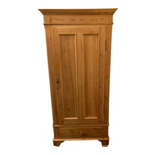 Antique Swedish Country Pine Wardrobe For Sale