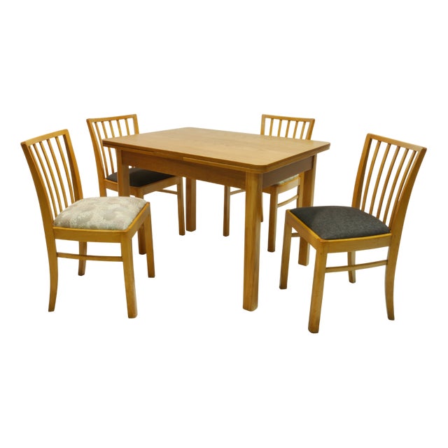 Mid-Century Dining Table and Chairs, Germany, 1950s, Set of 5 For Sale