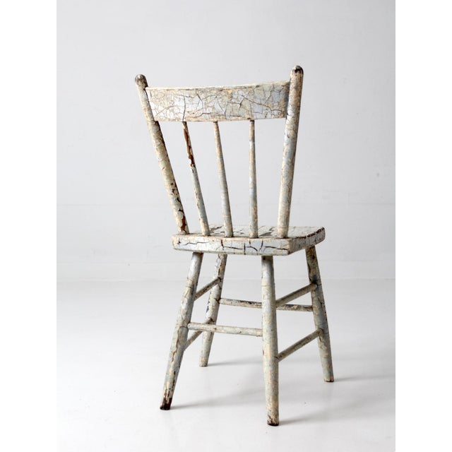 Antique Primitive Plank Seat Chair For Sale - Image 10 of 15