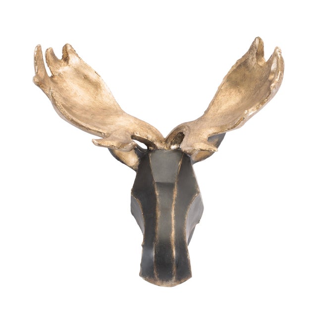 2020s Geometric Bear and Moose Wall Mounts (Set of 2) For Sale - Image 5 of 8